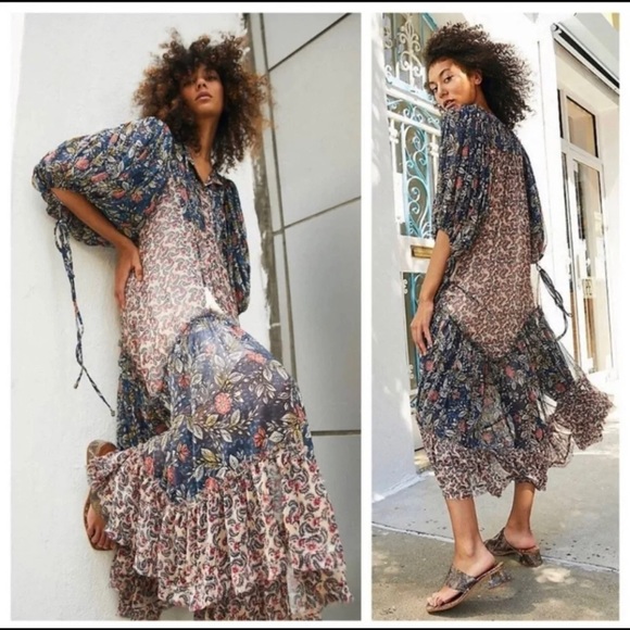 Free People Estelle Chiffon Maxi Dress XS - Picture 6 of 9